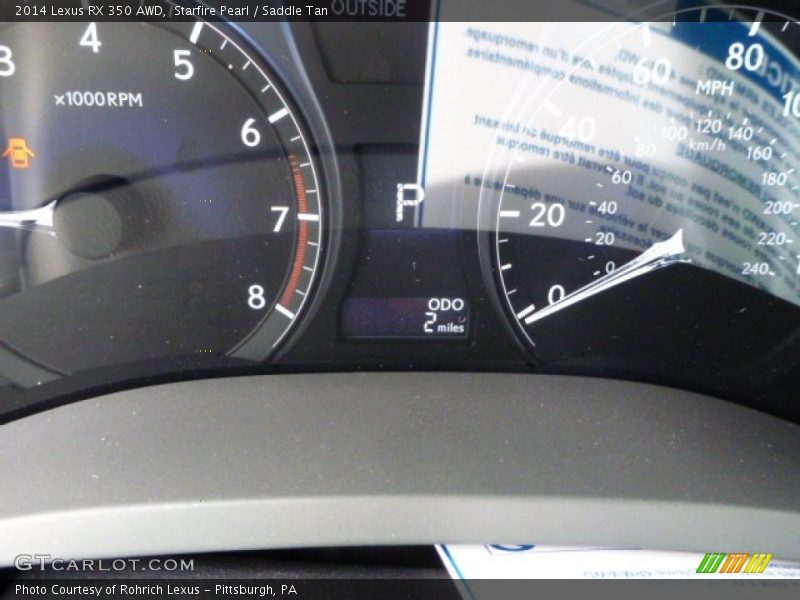 Starfire Pearl / Saddle Tan 2014 Lexus RX 350 AWD