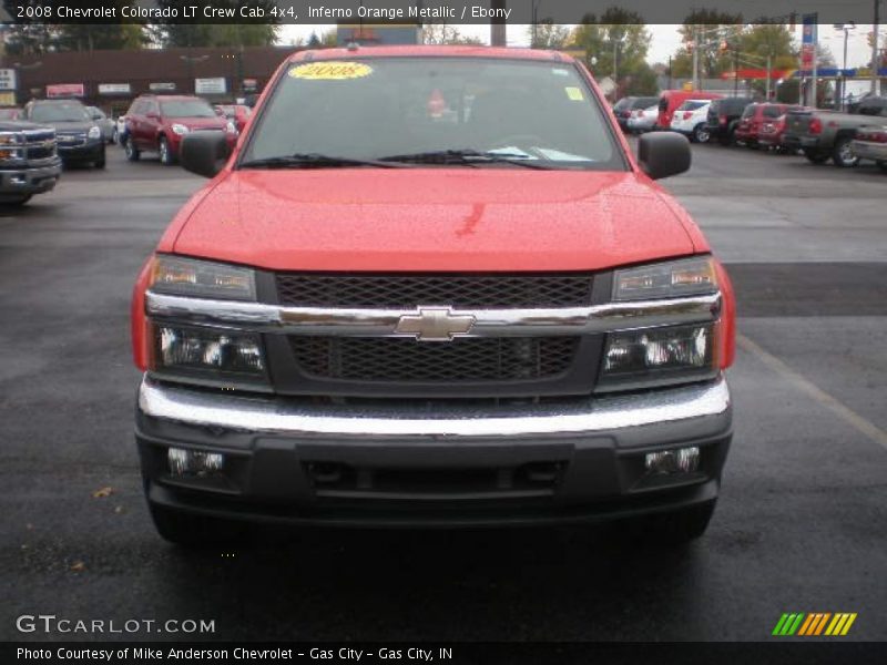 Inferno Orange Metallic / Ebony 2008 Chevrolet Colorado LT Crew Cab 4x4