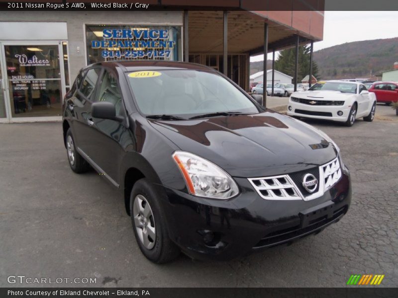Wicked Black / Gray 2011 Nissan Rogue S AWD