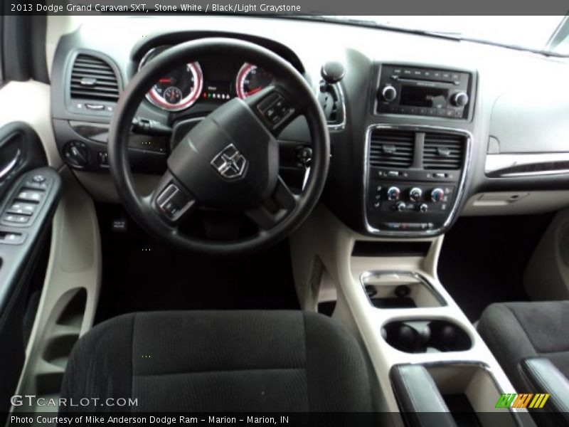 Stone White / Black/Light Graystone 2013 Dodge Grand Caravan SXT