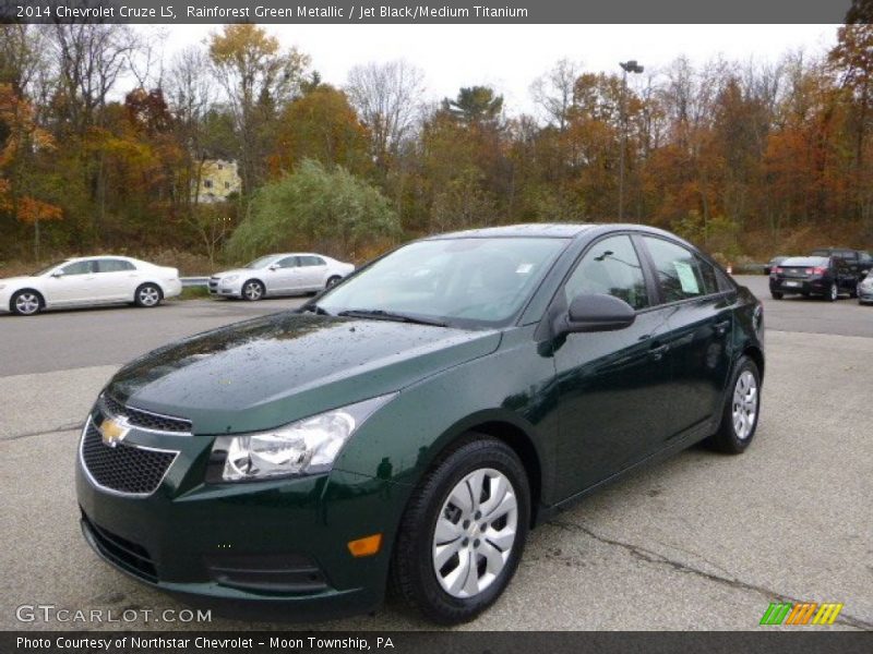 Rainforest Green Metallic / Jet Black/Medium Titanium 2014 Chevrolet Cruze LS
