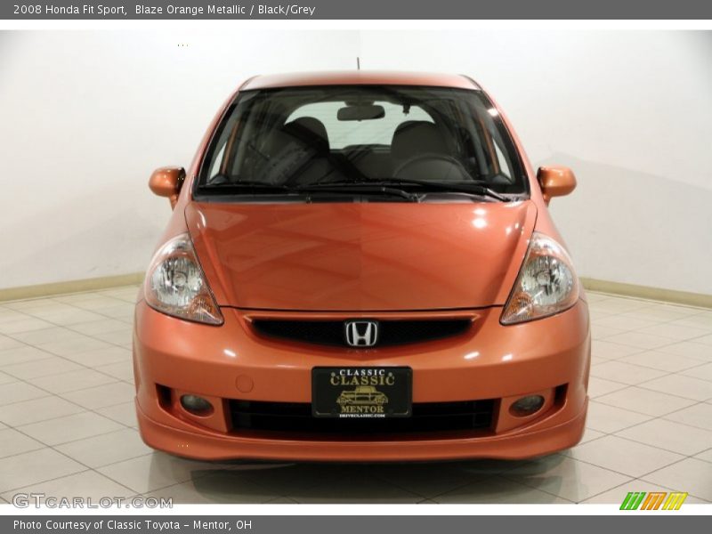 Blaze Orange Metallic / Black/Grey 2008 Honda Fit Sport
