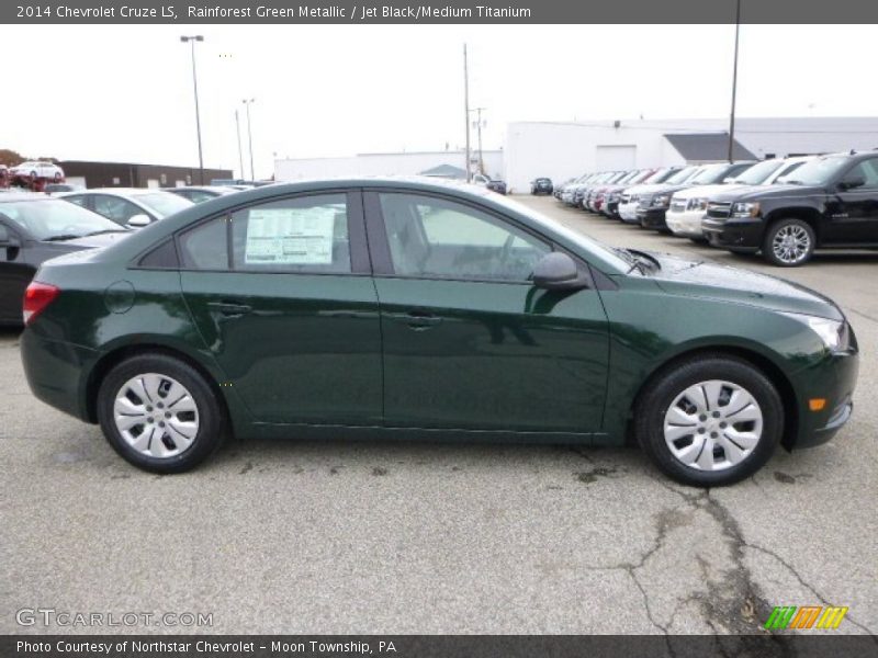 Rainforest Green Metallic / Jet Black/Medium Titanium 2014 Chevrolet Cruze LS