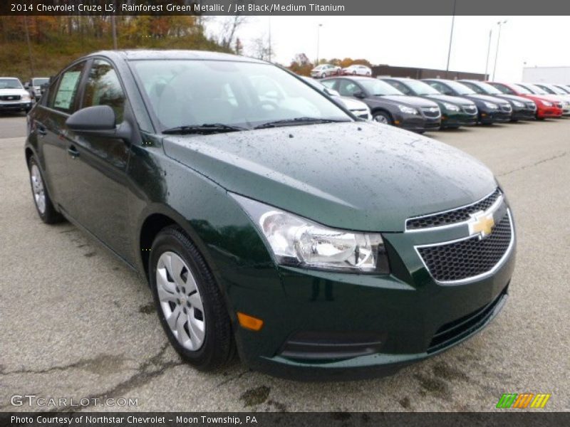 Rainforest Green Metallic / Jet Black/Medium Titanium 2014 Chevrolet Cruze LS
