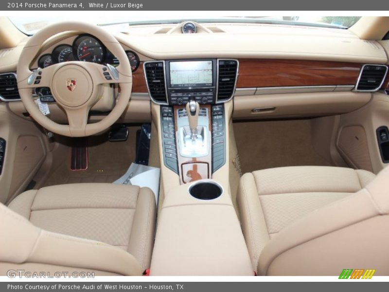 White / Luxor Beige 2014 Porsche Panamera 4