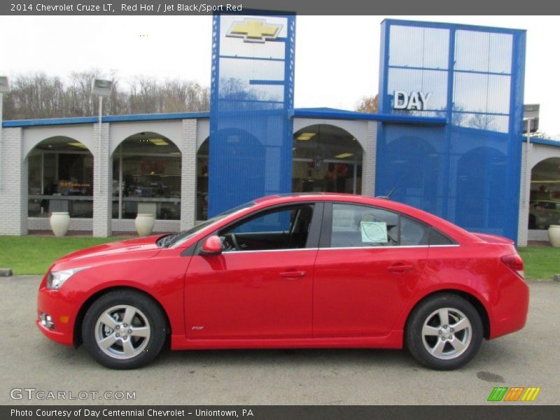 Red Hot / Jet Black/Sport Red 2014 Chevrolet Cruze LT