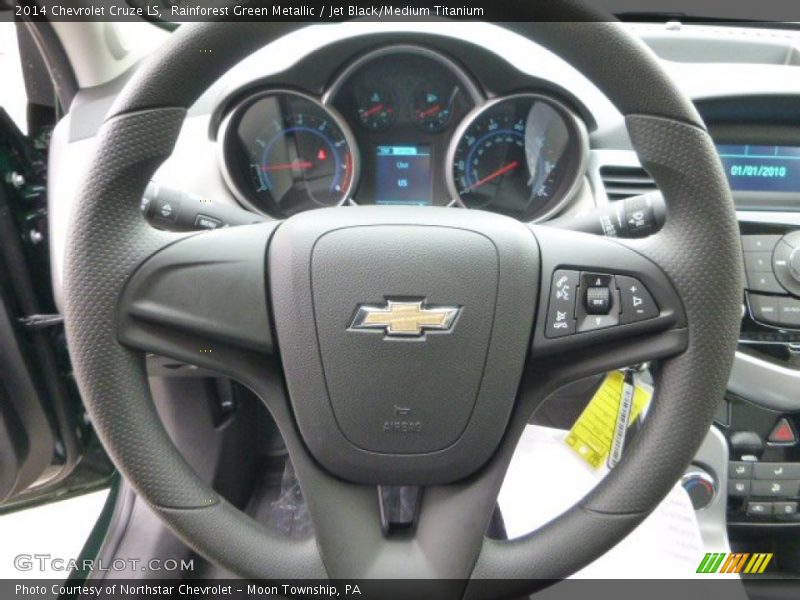Rainforest Green Metallic / Jet Black/Medium Titanium 2014 Chevrolet Cruze LS