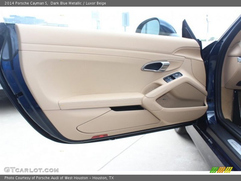 Dark Blue Metallic / Luxor Beige 2014 Porsche Cayman S