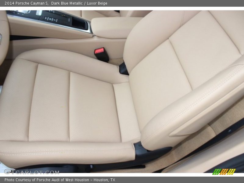Dark Blue Metallic / Luxor Beige 2014 Porsche Cayman S