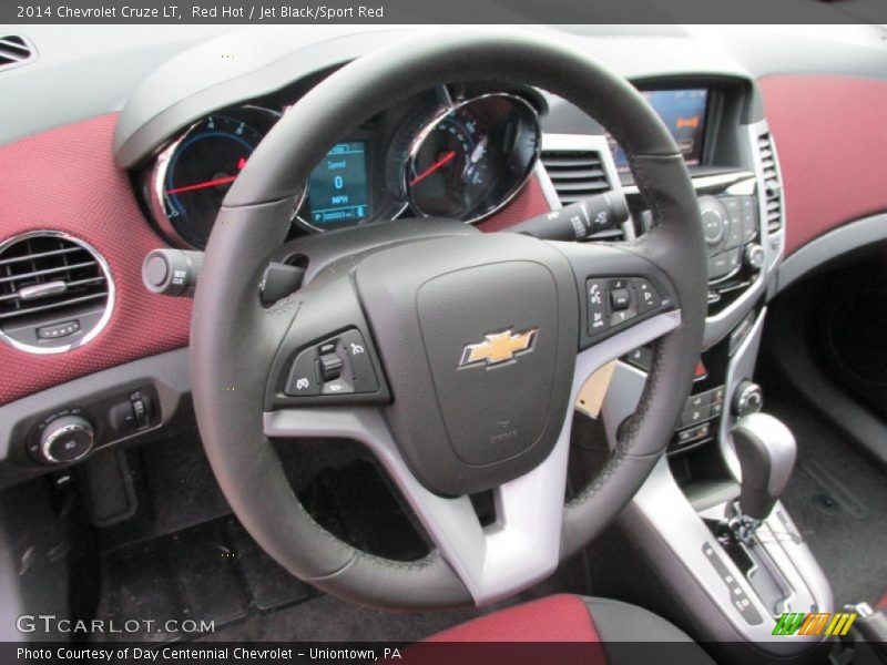 Red Hot / Jet Black/Sport Red 2014 Chevrolet Cruze LT