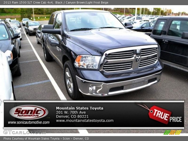 Black / Canyon Brown/Light Frost Beige 2013 Ram 1500 SLT Crew Cab 4x4