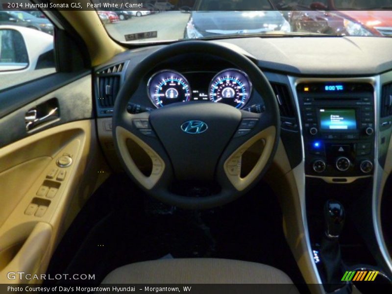 Pearl White / Camel 2014 Hyundai Sonata GLS