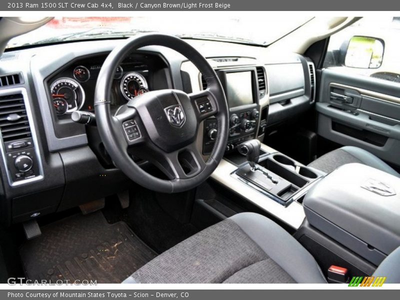 Black / Canyon Brown/Light Frost Beige 2013 Ram 1500 SLT Crew Cab 4x4