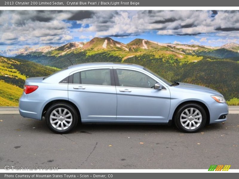 Crystal Blue Pearl / Black/Light Frost Beige 2013 Chrysler 200 Limited Sedan