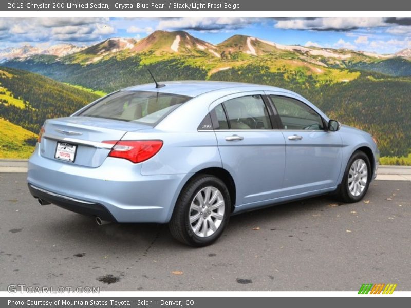 Crystal Blue Pearl / Black/Light Frost Beige 2013 Chrysler 200 Limited Sedan