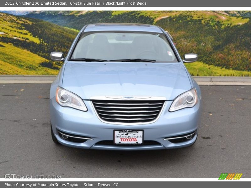 Crystal Blue Pearl / Black/Light Frost Beige 2013 Chrysler 200 Limited Sedan