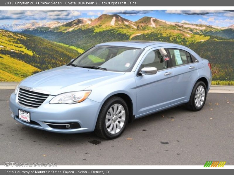 Crystal Blue Pearl / Black/Light Frost Beige 2013 Chrysler 200 Limited Sedan