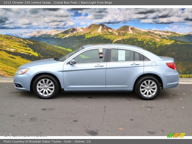 Crystal Blue Pearl / Black/Light Frost Beige 2013 Chrysler 200 Limited Sedan