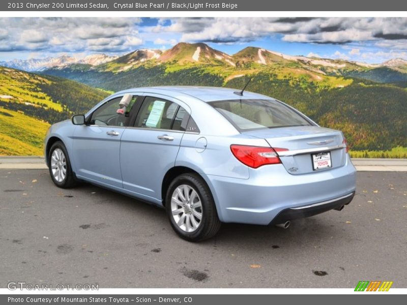 Crystal Blue Pearl / Black/Light Frost Beige 2013 Chrysler 200 Limited Sedan