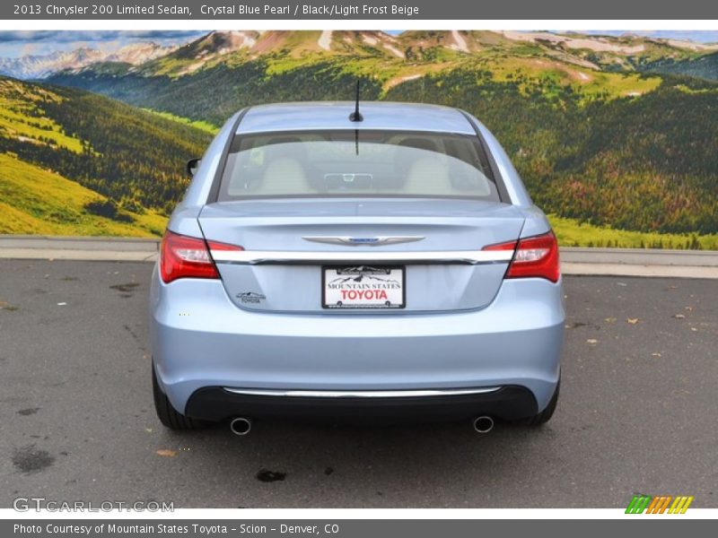 Crystal Blue Pearl / Black/Light Frost Beige 2013 Chrysler 200 Limited Sedan