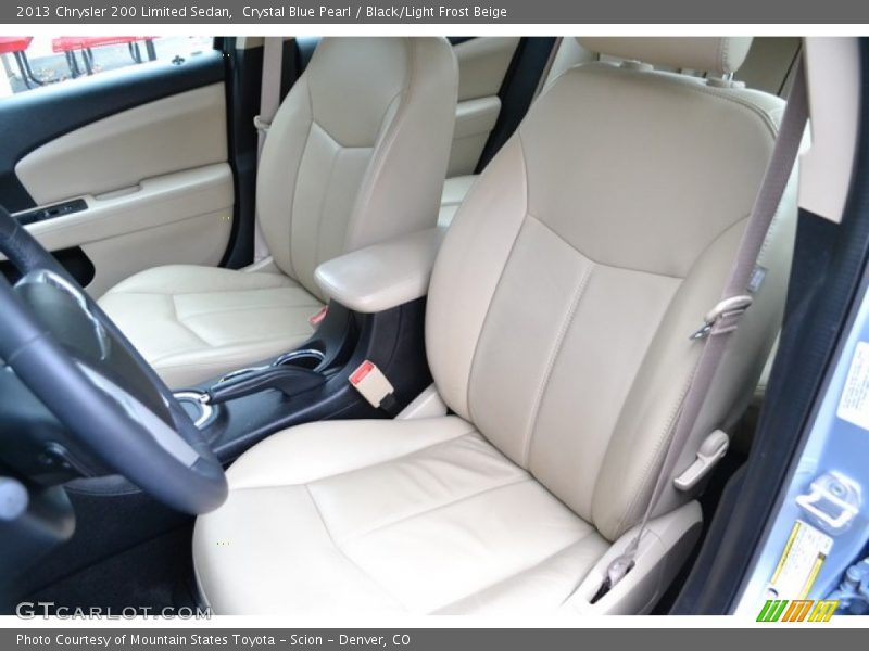 Crystal Blue Pearl / Black/Light Frost Beige 2013 Chrysler 200 Limited Sedan