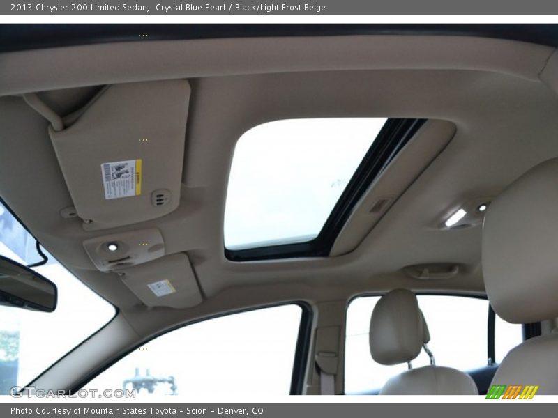 Crystal Blue Pearl / Black/Light Frost Beige 2013 Chrysler 200 Limited Sedan