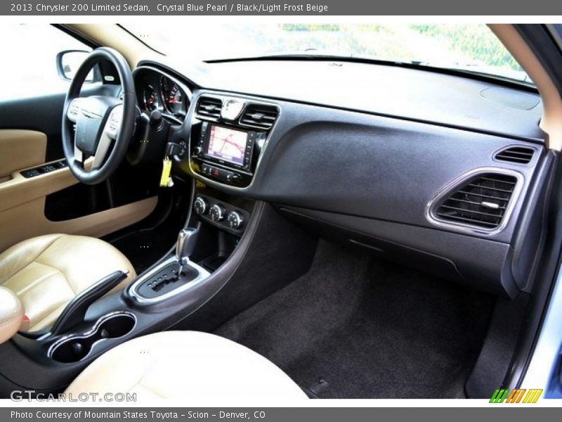 Crystal Blue Pearl / Black/Light Frost Beige 2013 Chrysler 200 Limited Sedan