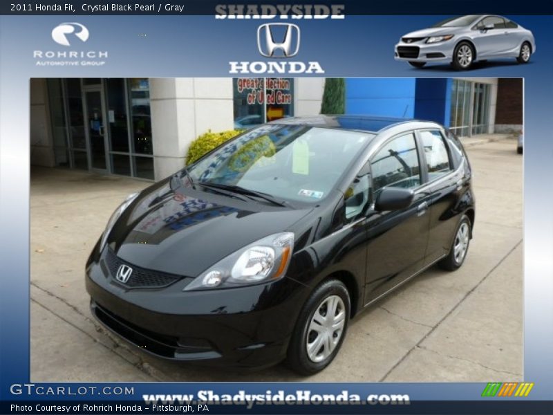 Crystal Black Pearl / Gray 2011 Honda Fit