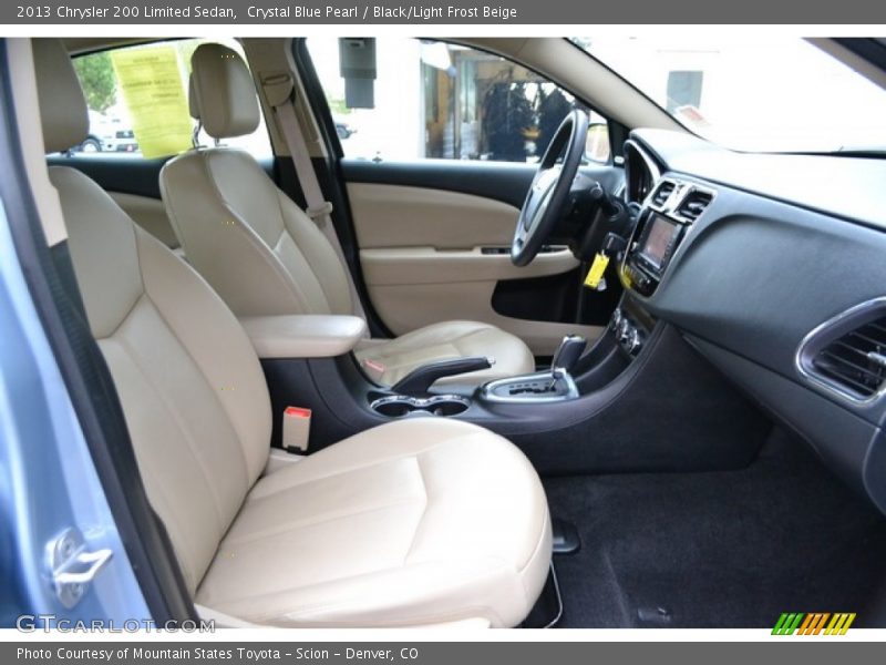 Crystal Blue Pearl / Black/Light Frost Beige 2013 Chrysler 200 Limited Sedan