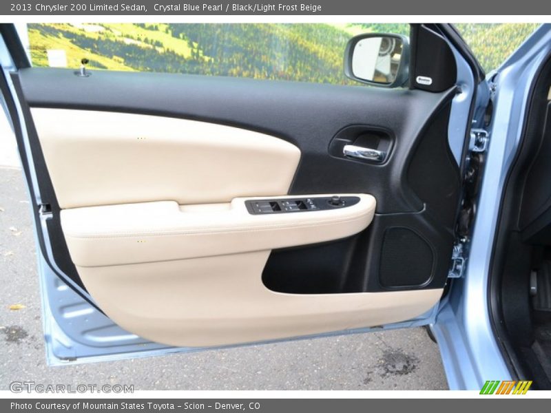 Crystal Blue Pearl / Black/Light Frost Beige 2013 Chrysler 200 Limited Sedan