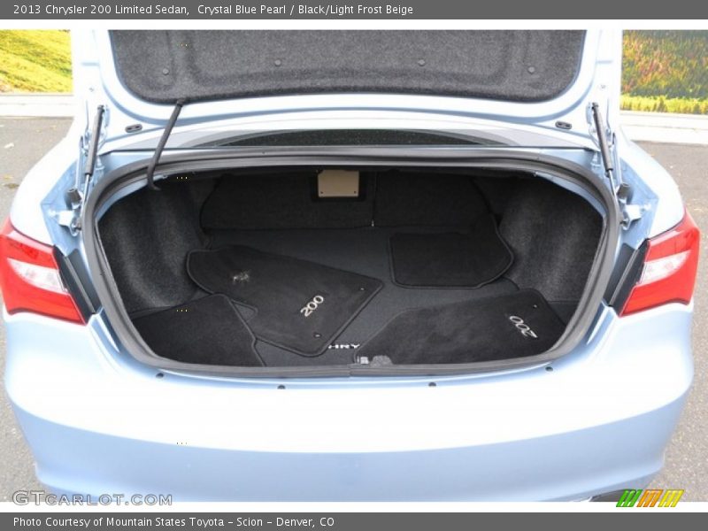 Crystal Blue Pearl / Black/Light Frost Beige 2013 Chrysler 200 Limited Sedan