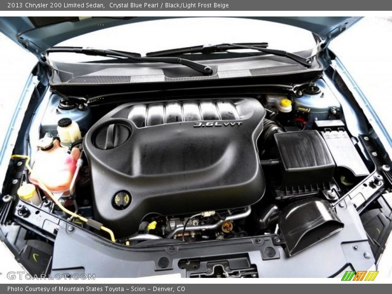 Crystal Blue Pearl / Black/Light Frost Beige 2013 Chrysler 200 Limited Sedan