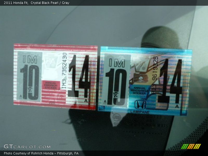 Crystal Black Pearl / Gray 2011 Honda Fit
