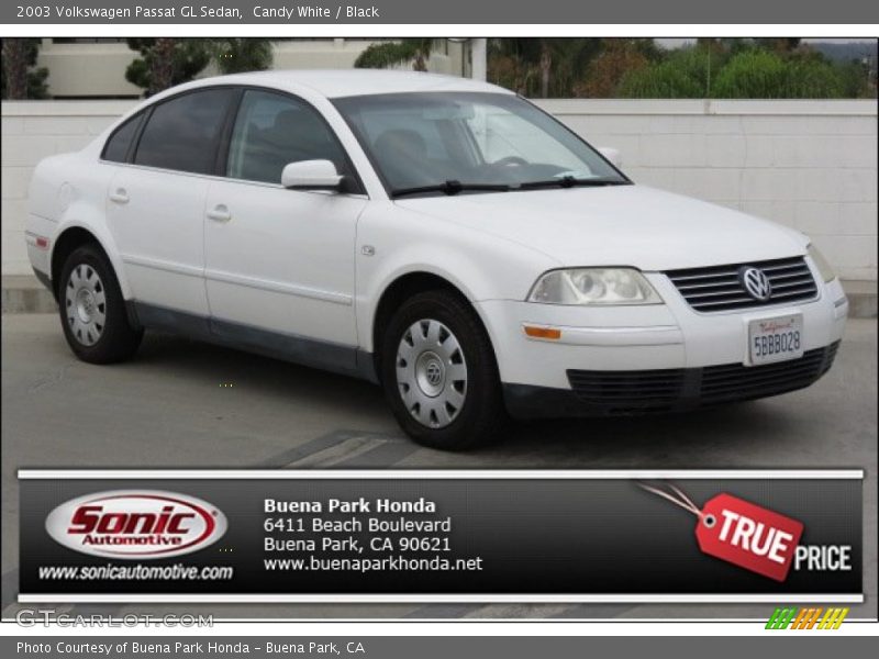 Candy White / Black 2003 Volkswagen Passat GL Sedan