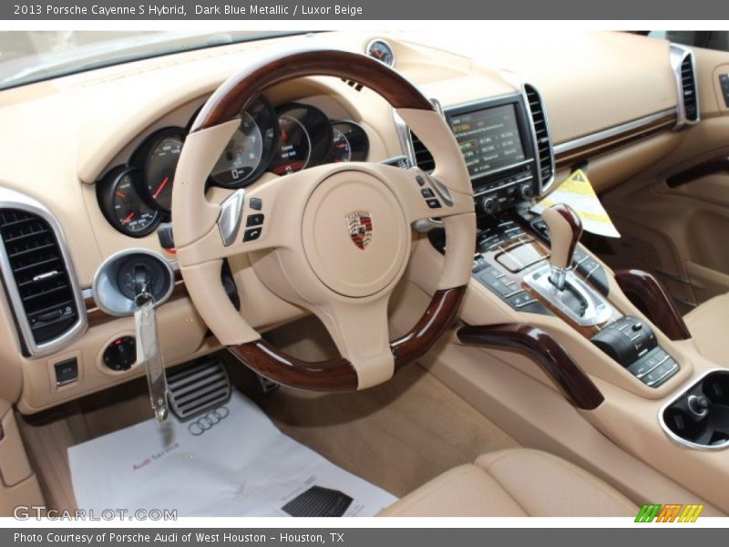 Dark Blue Metallic / Luxor Beige 2013 Porsche Cayenne S Hybrid