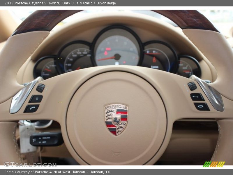 Dark Blue Metallic / Luxor Beige 2013 Porsche Cayenne S Hybrid
