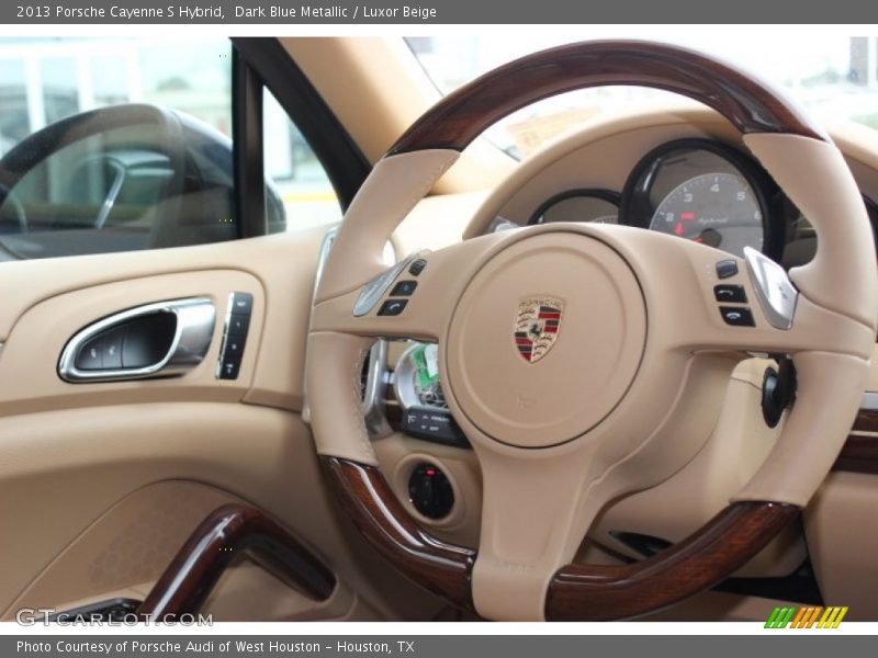 Dark Blue Metallic / Luxor Beige 2013 Porsche Cayenne S Hybrid