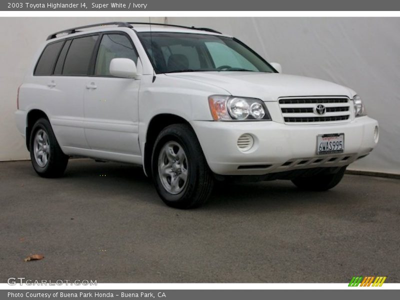 Super White / Ivory 2003 Toyota Highlander I4
