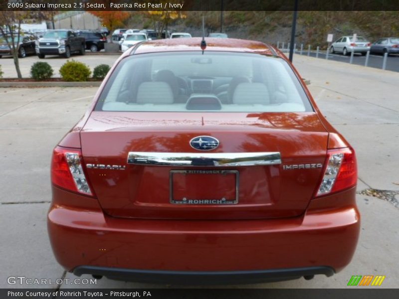 Paprika Red Pearl / Ivory 2009 Subaru Impreza 2.5i Sedan