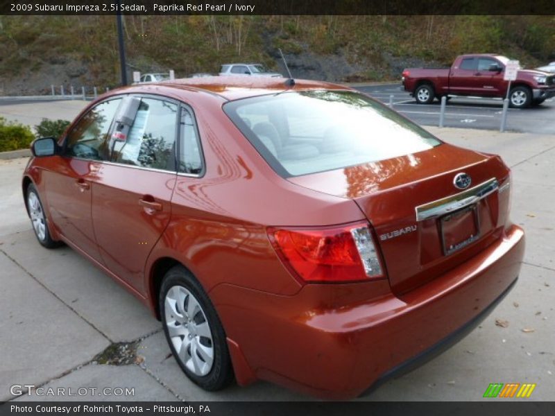 Paprika Red Pearl / Ivory 2009 Subaru Impreza 2.5i Sedan