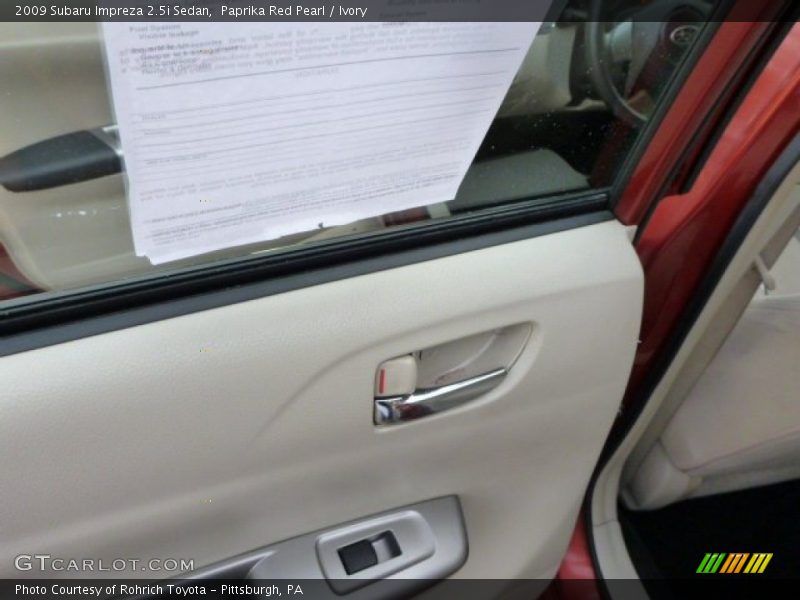 Paprika Red Pearl / Ivory 2009 Subaru Impreza 2.5i Sedan