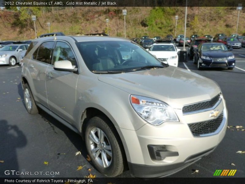 Gold Mist Metallic / Jet Black 2012 Chevrolet Equinox LT AWD