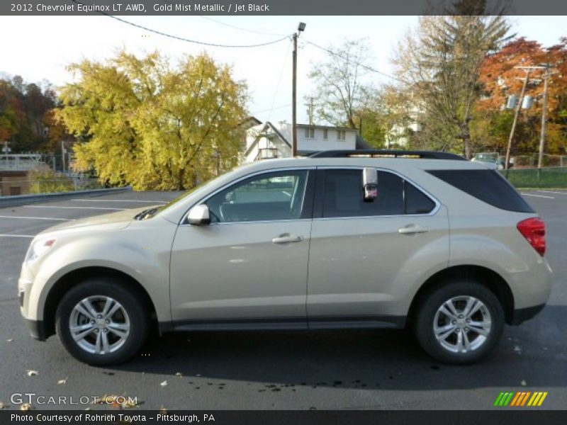 Gold Mist Metallic / Jet Black 2012 Chevrolet Equinox LT AWD
