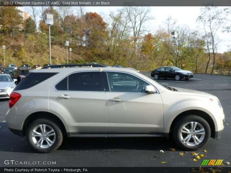 Gold Mist Metallic / Jet Black 2012 Chevrolet Equinox LT AWD