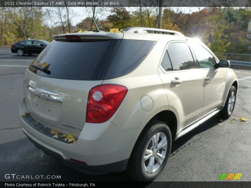 Gold Mist Metallic / Jet Black 2012 Chevrolet Equinox LT AWD