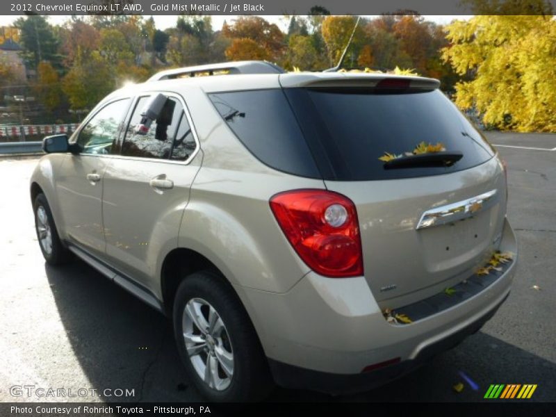 Gold Mist Metallic / Jet Black 2012 Chevrolet Equinox LT AWD