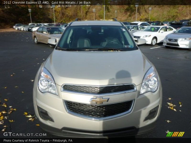 Gold Mist Metallic / Jet Black 2012 Chevrolet Equinox LT AWD