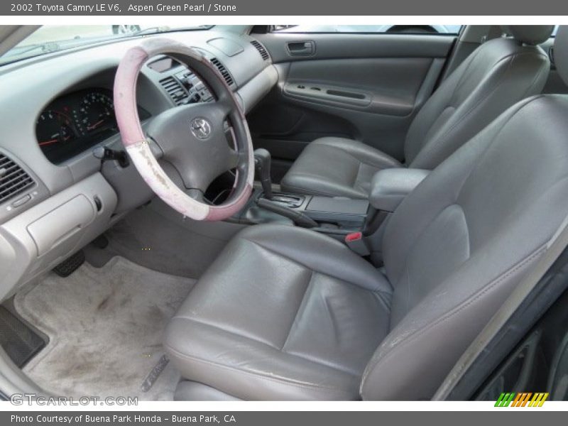 Aspen Green Pearl / Stone 2002 Toyota Camry LE V6