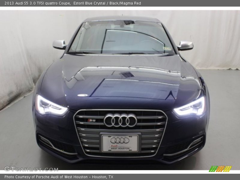 Estoril Blue Crystal / Black/Magma Red 2013 Audi S5 3.0 TFSI quattro Coupe