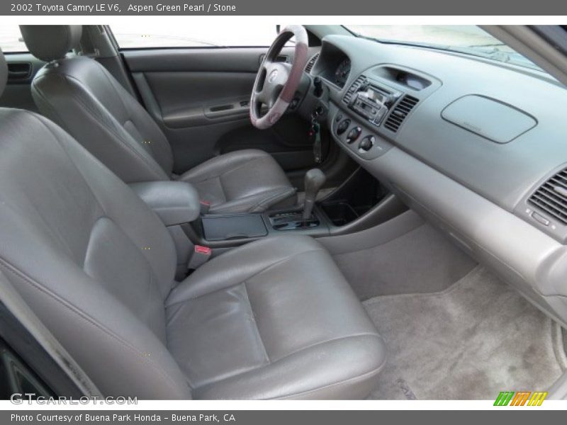Aspen Green Pearl / Stone 2002 Toyota Camry LE V6
